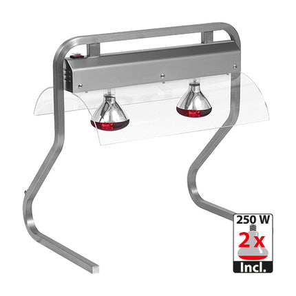 Rocam Stainless Steel Countertop Lamp Heated Gantry | 2 Infrared Lamps | 2/1 GN | 500 W 1