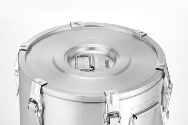 Insulated portable container – with a tap, HENDI, Profi Line, 20L, Silver, ⌀330x(H)360mm