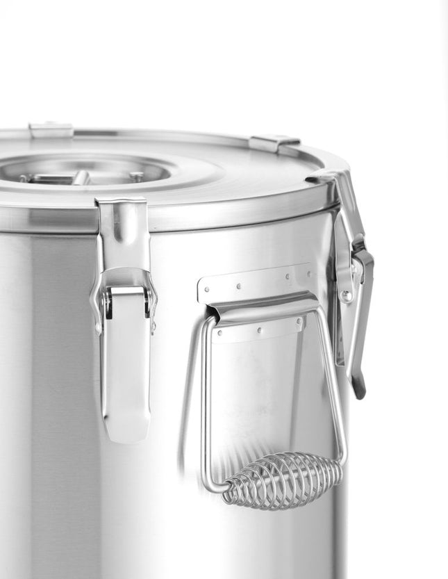 Insulated portable container – with a tap, HENDI, Profi Line, 20L, Silver, ⌀330x(H)360mm