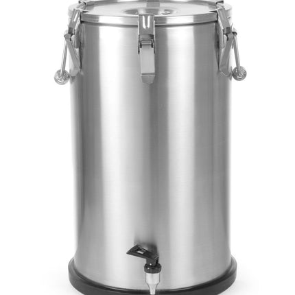 Izolirana prenosna posoda – s pipo, HENDI, Profi Line, 35 l, srebrna, Ø330 x (V)570 mm