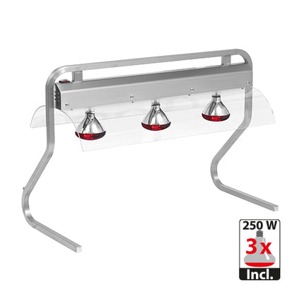 Rocam Stainless Steel Countertop Lamp Heated Gantry | 3 Infrared Lamps | 3/1 GN | 750 W 1