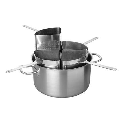 Pujadas Stainless Steel Pasta Cookpot with 4 Pasta Colanders | 20.2 L | Ø35 x H21 cm 1