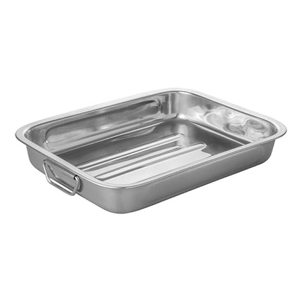 Stainless Steel Roasting Pan with Movable Handles | Comas | Oven and Dishwasher Safe | 35 x 26 x H5 cm | 4.5 L 1