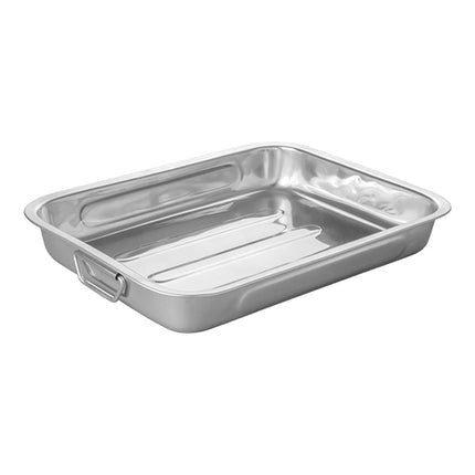 Stainless Steel Roasting Pan with Movable Handles | Comas | Oven and Dishwasher Safe | 40 x 30 x H6 cm | 7.2 L 1