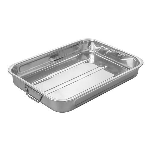Stainless Steel Roasting Pan with Movable Handles | Comas | Oven and Dishwasher Safe | 45 x 32 x H6.5 cm | 9.3 L 1