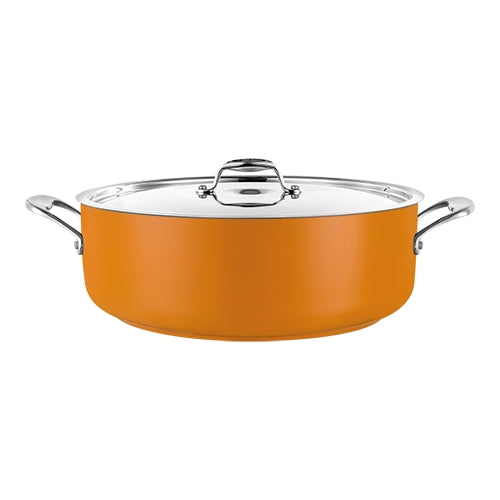 18/10 Stainless Steel Low Stock Pot with Lid | Pujadas Cool Line | 3.9 L | Ø24 x H9.5 cm 1
