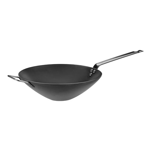 Pujadas Steel Expert Stamped Steel Flat Bottom Wok | Ø30 x H9.5 cm 1