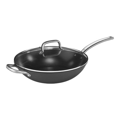 Lightweight Cast Steel Nonstick Wok with Glass Lid Ø32 cm | Pujadas Steel Pro 1921 | 4.4 L 1