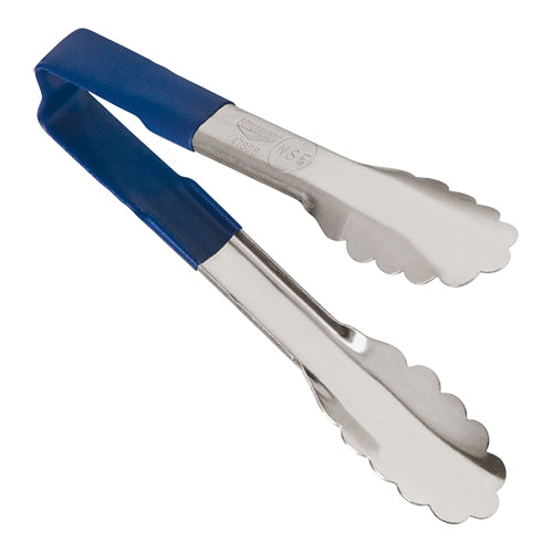 Vollrath Stainless Steel Serving Tongs with Blue Plastic Handle | 15 cm | Heat Resistant up to 82°C 1