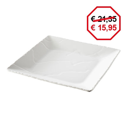 Square Porcelain Plate with Slate Look | Revol | White | 28 x 28 cm 1