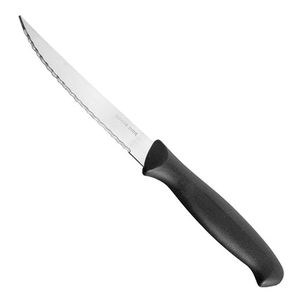 Steak Knife | EMGA | Stainless Steel Micro Serrated Blade | Black PP Handle | 22 cm 1