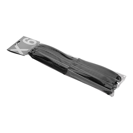 Bistro Steak Knives with Black Plastic Handles | EMGA | Set of 6 | Stainless Steel Micro-Serrated Blades | 22 cm 1