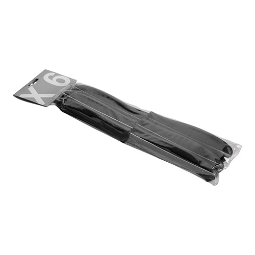 Bistro Steak Knives with Black Plastic Handles | EMGA | Set of 6 | Stainless Steel Micro-Serrated Blades | 22 cm 1