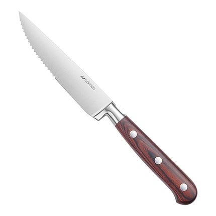 Comas HQ Stainless Steel Steak Knife with Red Pakka Wood Handle | Serrated Blade | Dishwasher Safe | 25.8 cm 1