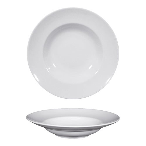 White Porcelain Deep Plate | Saturnia Napoli | Round, Microwave & Dishwasher Safe | Ø26.5 cm 1