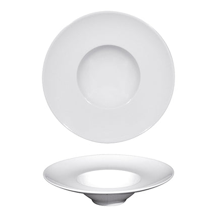 White Porcelain Deep Plate | Saturnia Napoli | Round, Microwave & Dishwasher Safe | Ø24 cm 1
