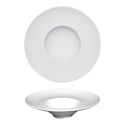 White Porcelain Deep Plate | Saturnia Napoli | Round, Microwave & Dishwasher Safe | Ø24 cm 1