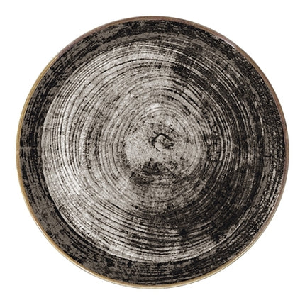 Black Round Porcelain Plate Ø31 x H1.7 cm | Saturnia Napoli Black Round | Microwave and Dishwasher Safe 1