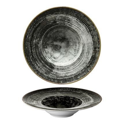 Round Porcelain Plate | Saturnia Napoli Black Round | Ø27.5 x H6 cm 1