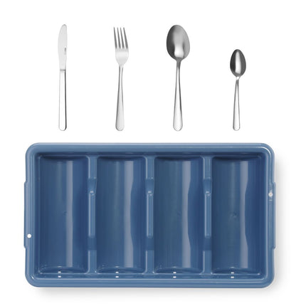 Set jedilnega pribora s pladnjem, HENDI, moder, 525 x 300 x (V) 95 mm, pravokoten