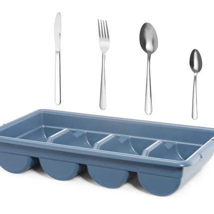 Set jedilnega pribora s pladnjem, HENDI, moder, 525 x 300 x (V) 95 mm, pravokoten