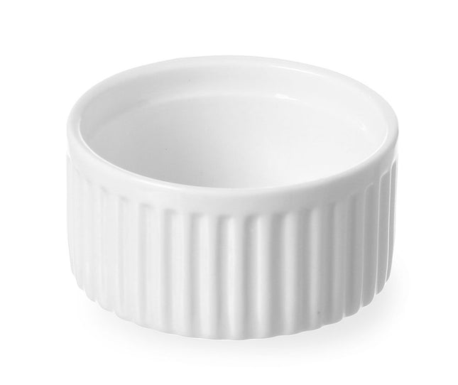 Porcelain Ribbed Ramekin | HENDI | Ø70x35mm