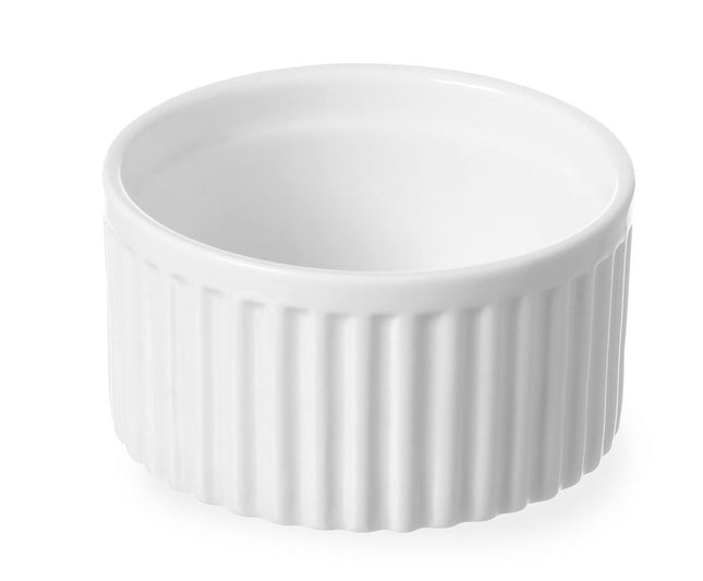 Porcelain Ribbed Ramekin | HENDI | Ø90x48mm
