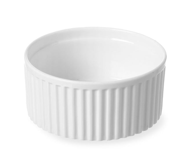 Porcelain Ribbed Ramekin | HENDI | Ø120x55mm