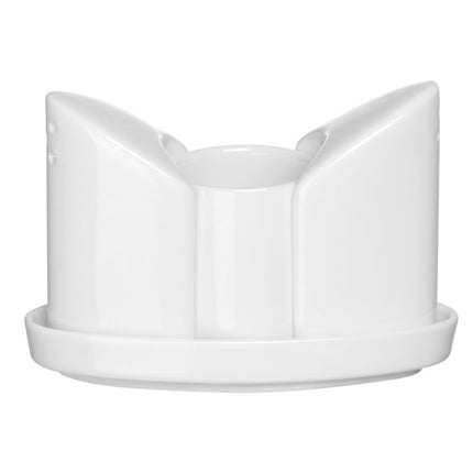 Porcelain Salt & Pepper Shaker Set with Toothpick Holder | HENDI