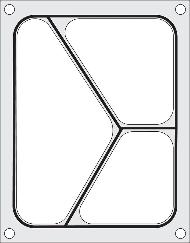 Three-Section Tray Sealer Matrix 227x178mm | HENDI | Polished Aluminium