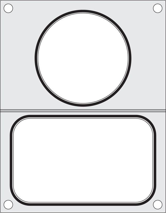 Tray Sealer Matrix with 2 Containers | HENDI | Polished Aluminium | 178x113mm & Ø115mm
