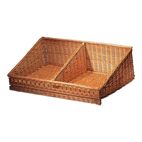 Willow Wood Bread Basket with Compartment | EMGA | Brown | 99.5 x 55 x H30 cm 1