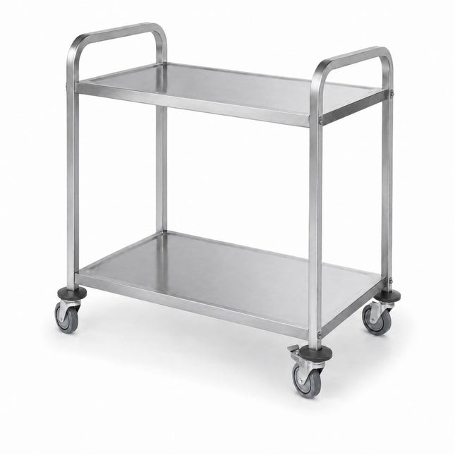 Serving trolley, slim, bolted, HENDI, Silver, 745x398x(H)810mm