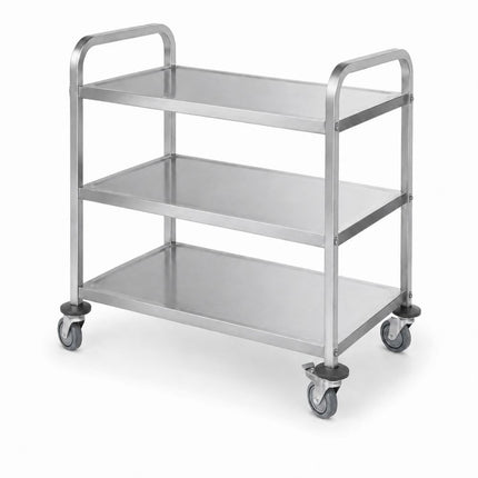 Serving trolley, slim, bolted, HENDI, Silver, 745x398x(H)810mm