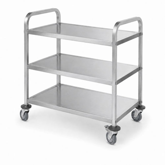 Serving trolley, slim, bolted, HENDI, Silver, 745x398x(H)810mm