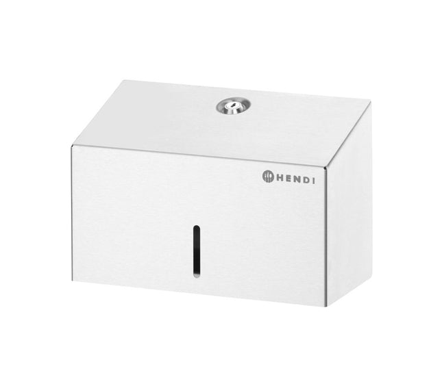 Paper towel dispenser, lockable, HENDI, 250 pieces, Silver, 260x120x(H)160mm