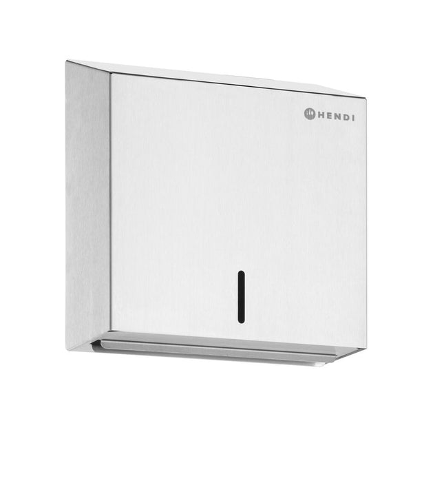 Paper towel dispenser, lockable, HENDI, 500 pieces, Silver, 260x120x(H)270mm
