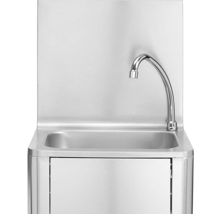 Kitchen Sink with Knee-Operated Faucet | HENDI | Stainless Steel | 400x330x560mm