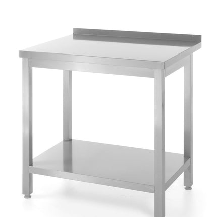 Wall Table with Shelf and Splashback | HENDI Profi Line | 800x600x850 mm