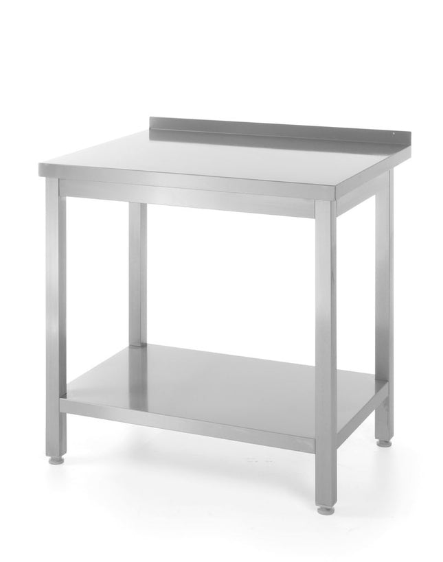 Wall Table with Shelf and Splashback | HENDI Profi Line | 800x600x850 mm