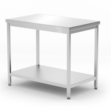 Sredinska miza s polico – vijačena, globina 600 mm, HENDI, Profi Line, 1000x600x(H)850mm