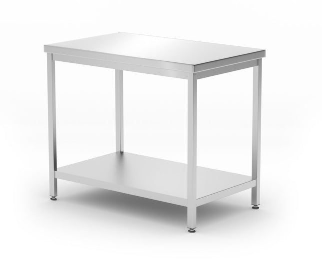 Central table with shelf – bolted, depth 600 mm, HENDI, Profi Line, 1000x600x(H)850mm