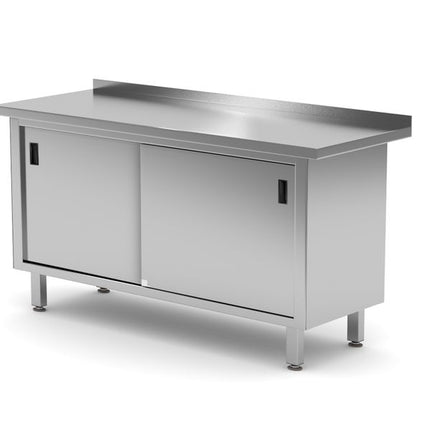 Wall Table Cabinet with Sliding Doors | HENDI Profi Line | 1600x600x850 mm
