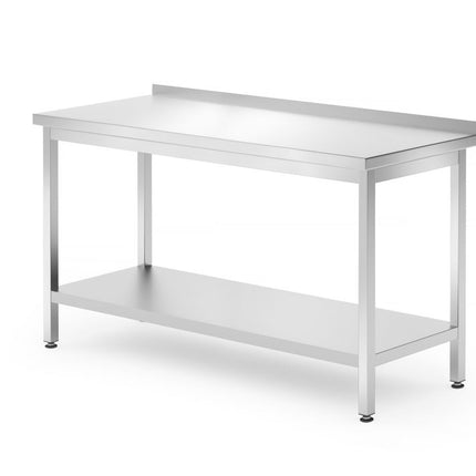 Wall Table with Shelf – Bolted | HENDI Profi Line | 1400x700x850mm