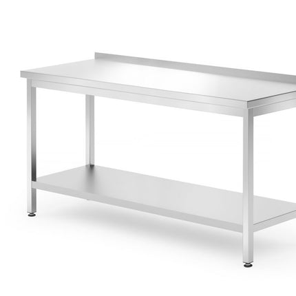 Wall Table with Shelf – Bolted | HENDI Profi Line | 1600x700x850mm