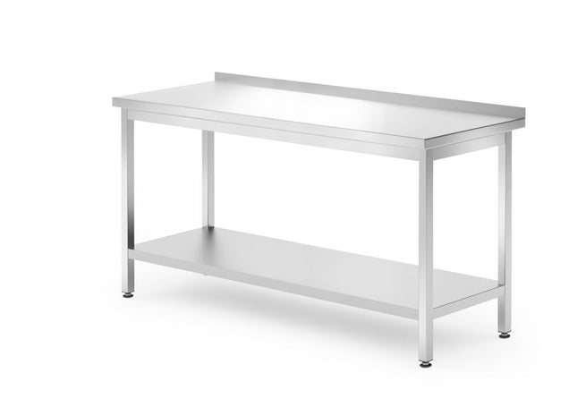 Wall Table with Shelf – Bolted | HENDI Profi Line | 1600x700x850mm