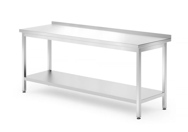 Wall Table with Shelf – Bolted | HENDI Profi Line | 1800x700x850mm