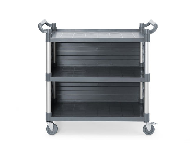 3-Shelf Polypropylene Service Cart | AmerBox | Large | Includes Shelf Side Panels | 1010x500x960mm
