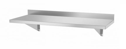 Wall Shelf with Brackets | HENDI | 800x300x250mm | Stainless Steel with Splashback