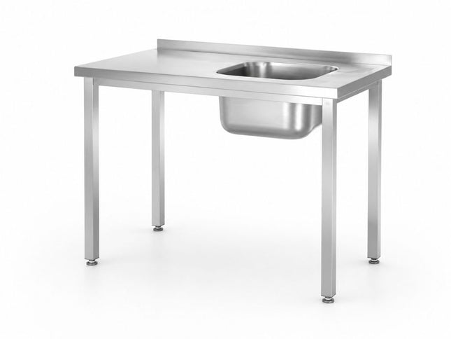Sink table, bolted, HENDI, Kitchen Line, sink bowl on the right side, 800x600x(H)850mm